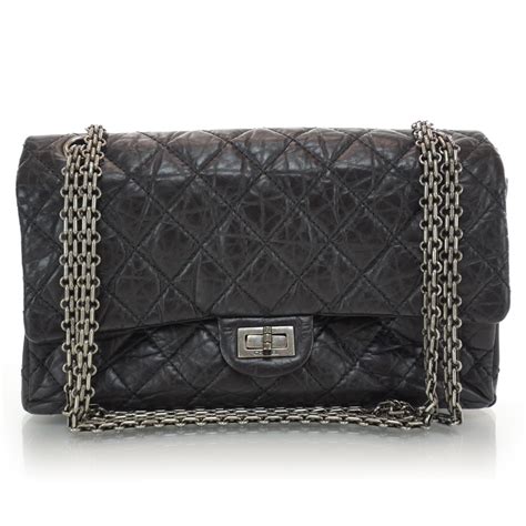 chanel aged calfskin 2.55 reissue 226 flap black|2.55 calfskin handbags.